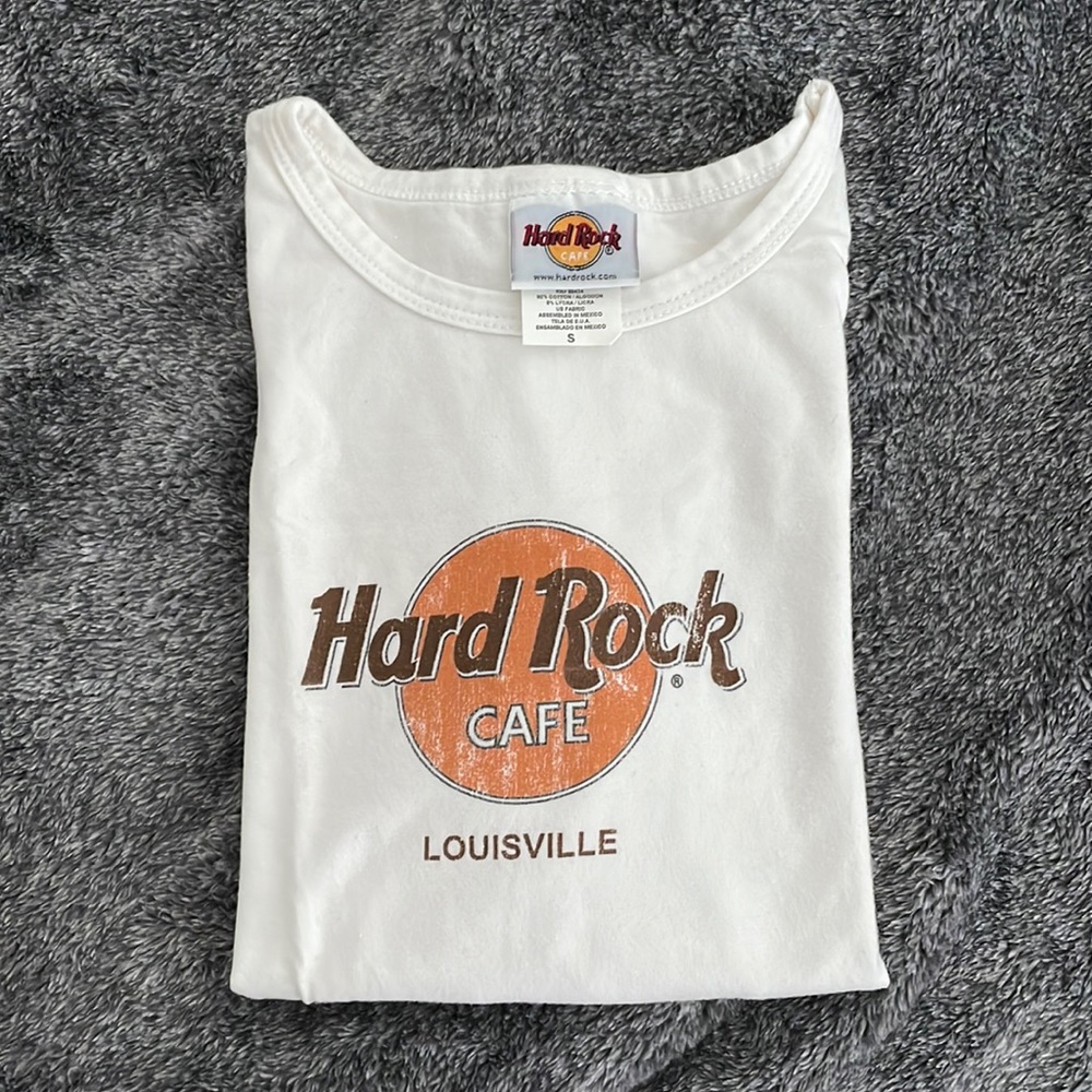 Hard Rock Cafe Louisville White Tshirt Size S